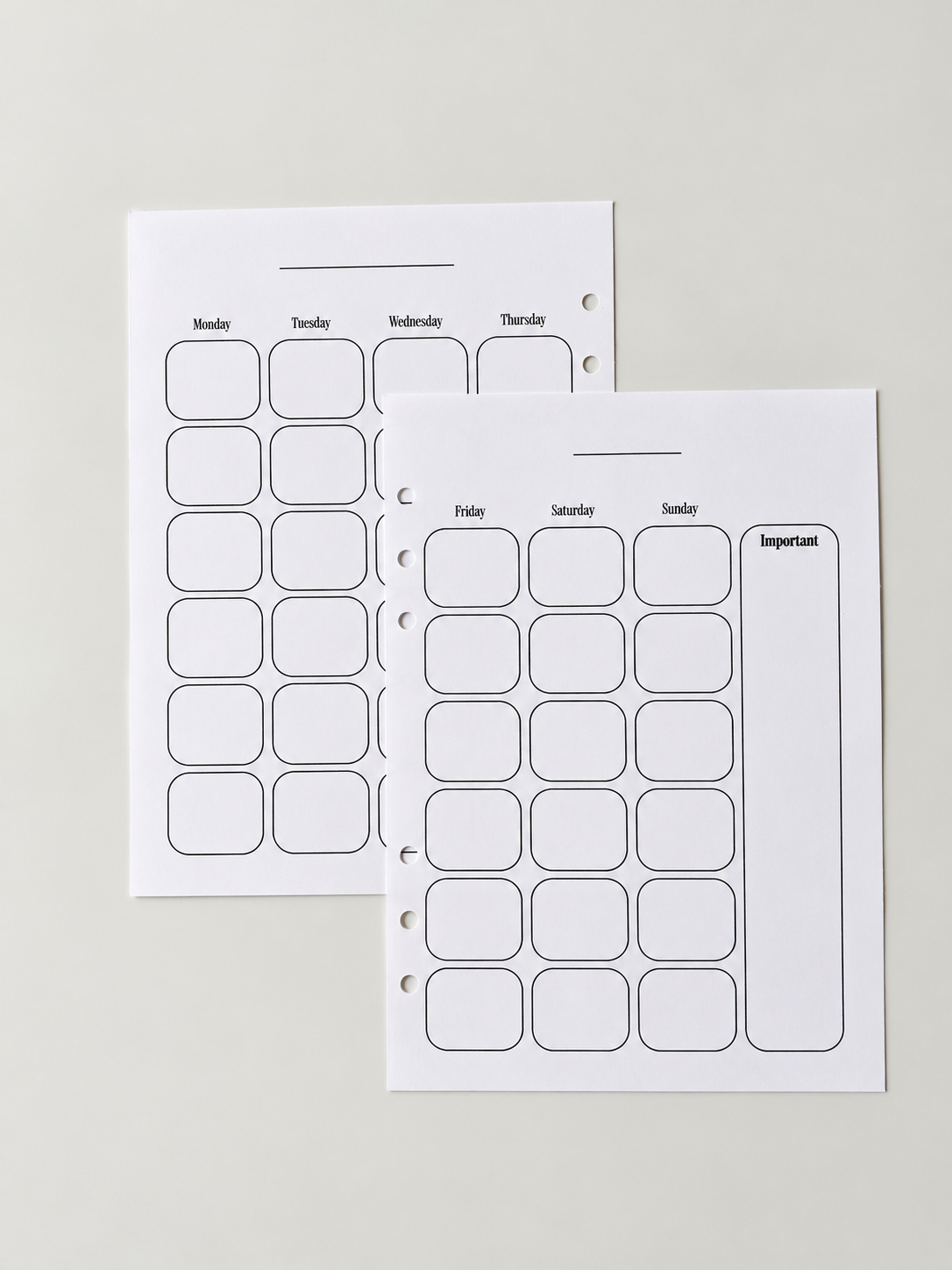 PREORDER: Undated A5 Monthly Planner Inserts | 6 or 12 Months