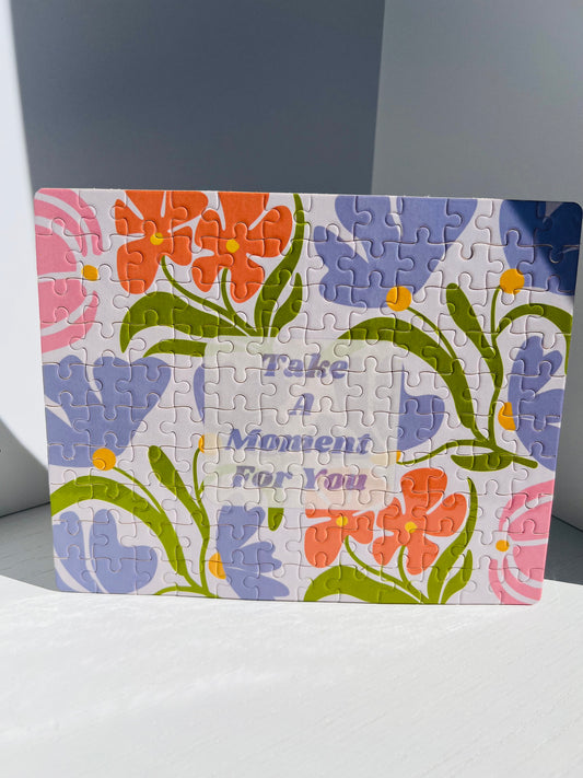 Take a Moment for Yourself Puzzle with calming pastel design and mindful message