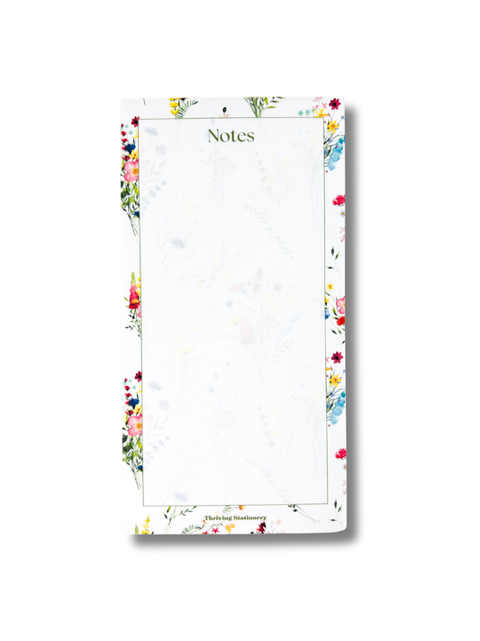 Floral Field Personalized Notepad with soft floral border and “Notes” header