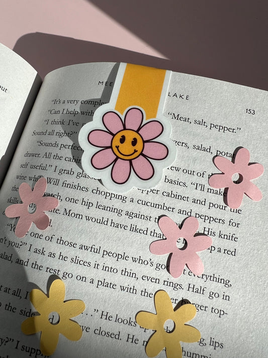 Sunflower Magnetic Bookmark with yellow floral design