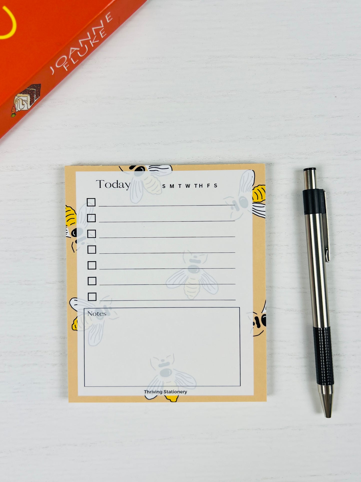 Bee Productive To-Do List Notepad with yellow bee design and daily checklist layout