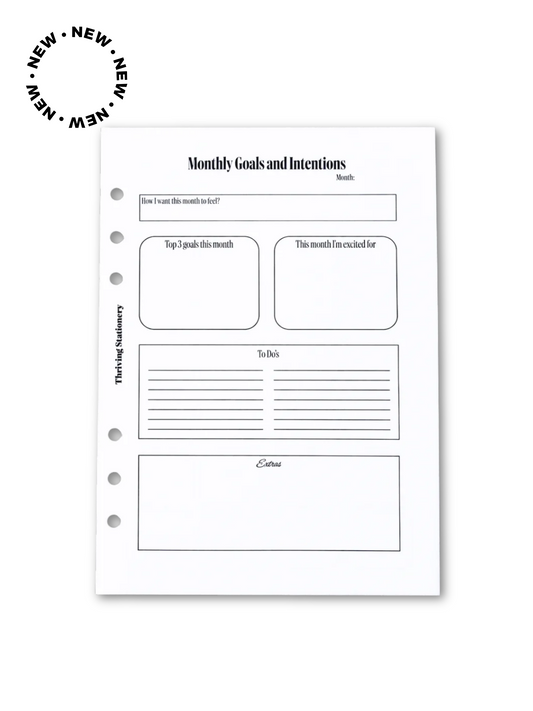 PREORDER: Undated A5 Monthly Planner Inserts | 6 or 12 Months