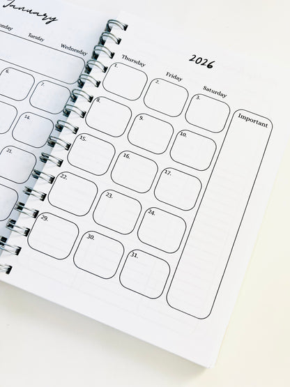 A5 -12 Month Student Planner Weekly Layout – Academic Planner for High School & College Students