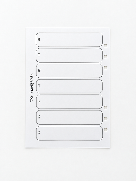 PREORDER: Undated A5 Weekly Planner Inserts | 6 or 12 Month Supply