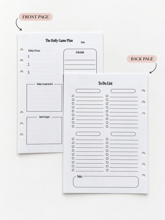 Undated A5 Daily Planner Inserts | 30 or 60 Days