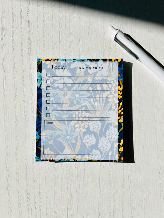 Navy Floral To Do List Notepad