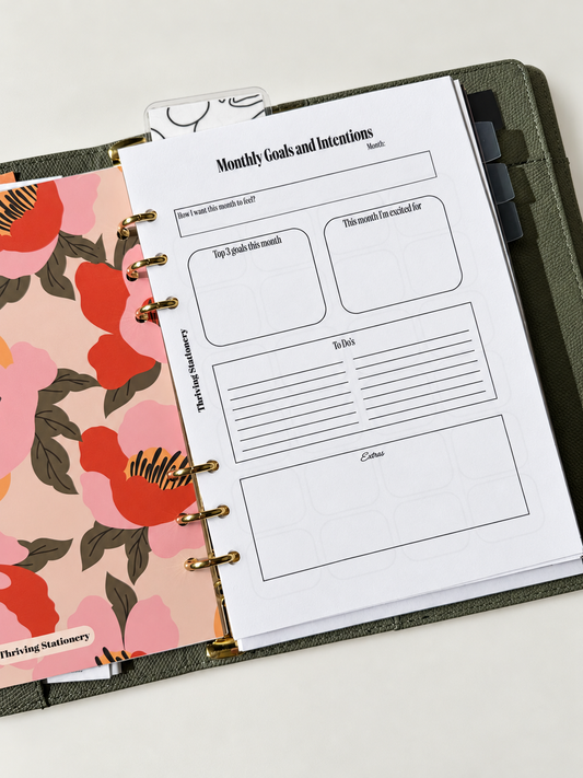 PREORDER: Undated A5 Monthly Planner Inserts | 6 or 12 Months