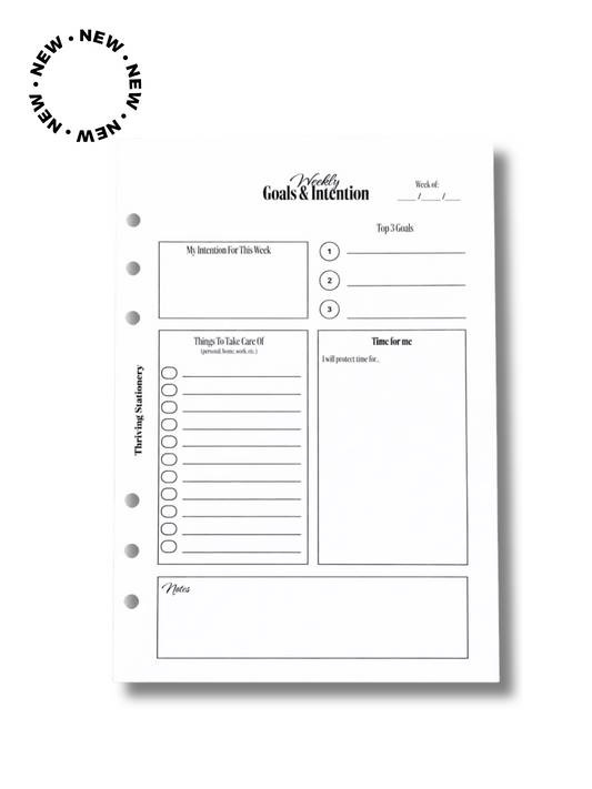 PREORDER: Undated A5 Weekly Planner Inserts | 6 or 12 Month Supply