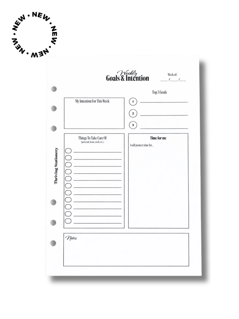 PREORDER: Undated A5 Weekly Planner Inserts | 6 or 12 Month Supply