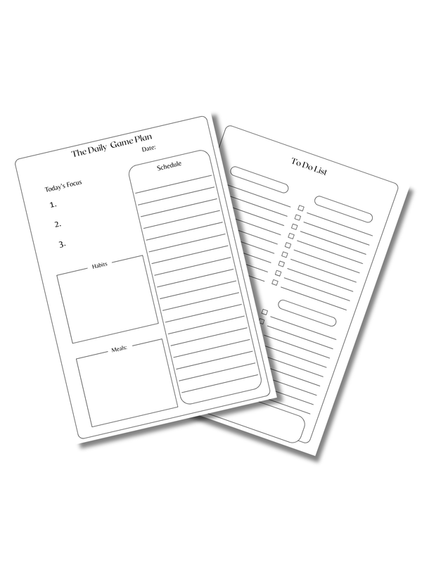 A5 Daily Planner Inserts | Daily Game Plan & To-Do List Pages | Minimalist 6-Ring Planner Refill