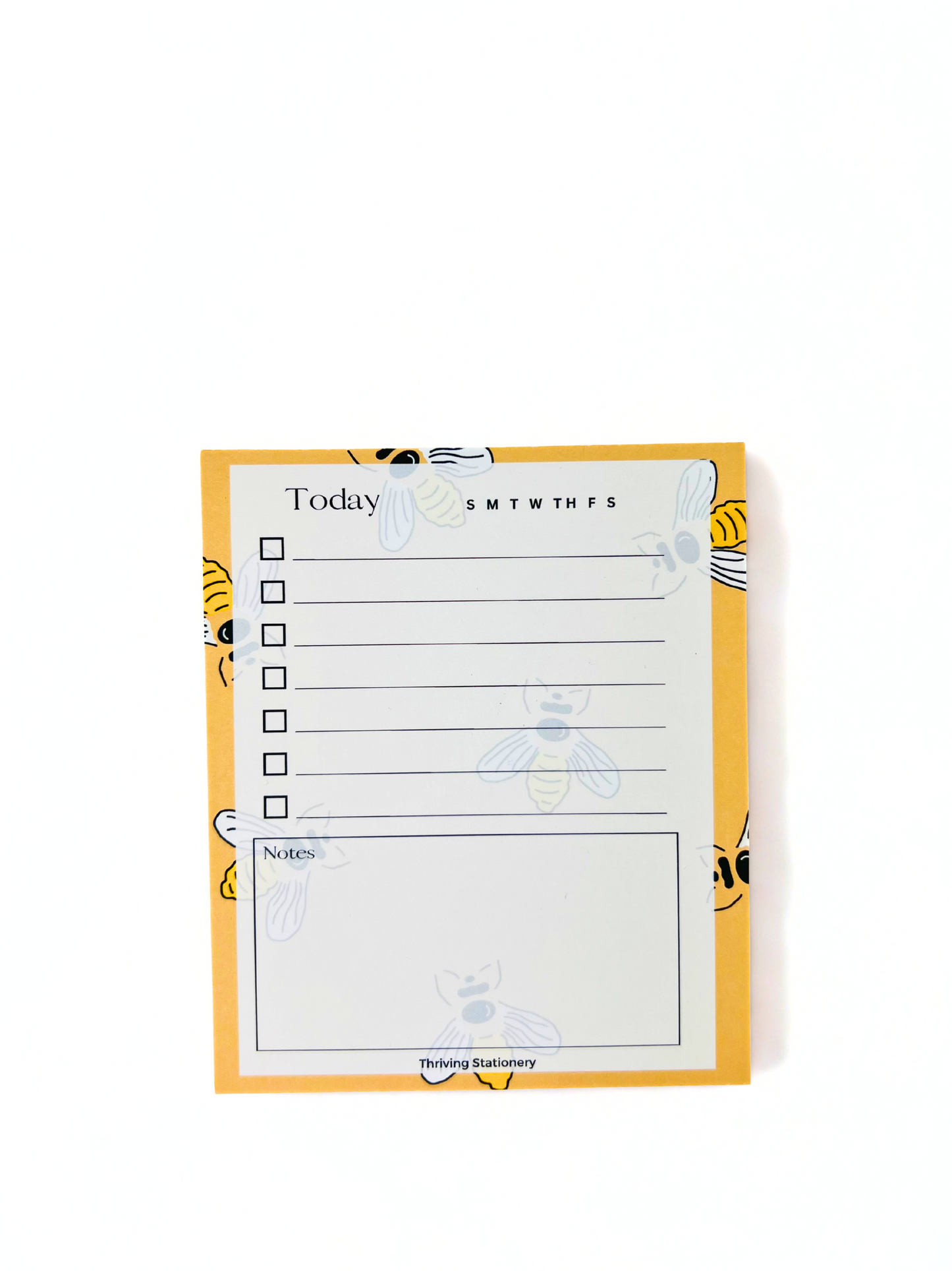 Bee Productive To-Do List Notepad with yellow bee design and daily checklist layout