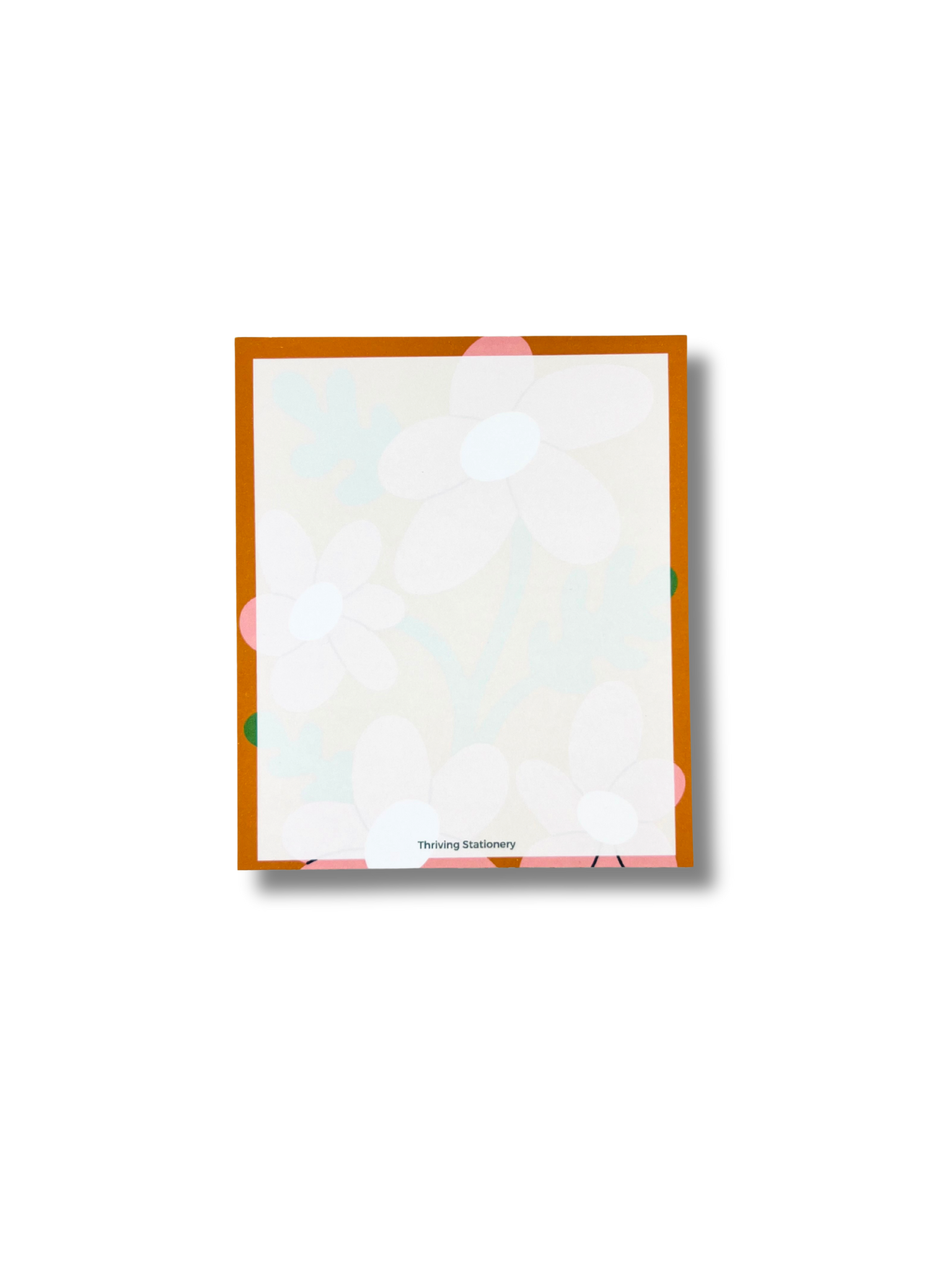 Bold Blossoms Personalized Notepad with vibrant floral border and blank pages