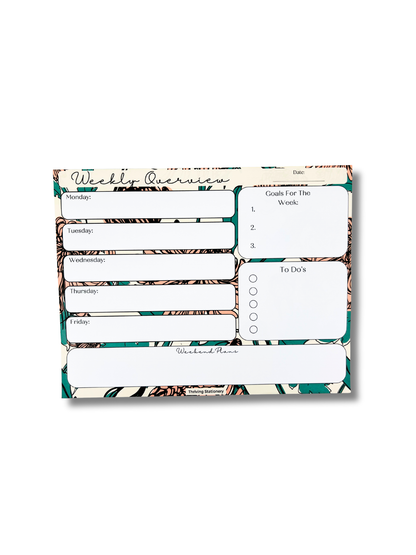 Bold Floral Weekly Planner with vibrant floral design and weekly layout