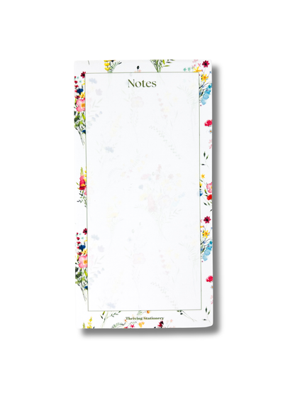 Floral Field Personalized Notepad with soft floral border and “Notes” header