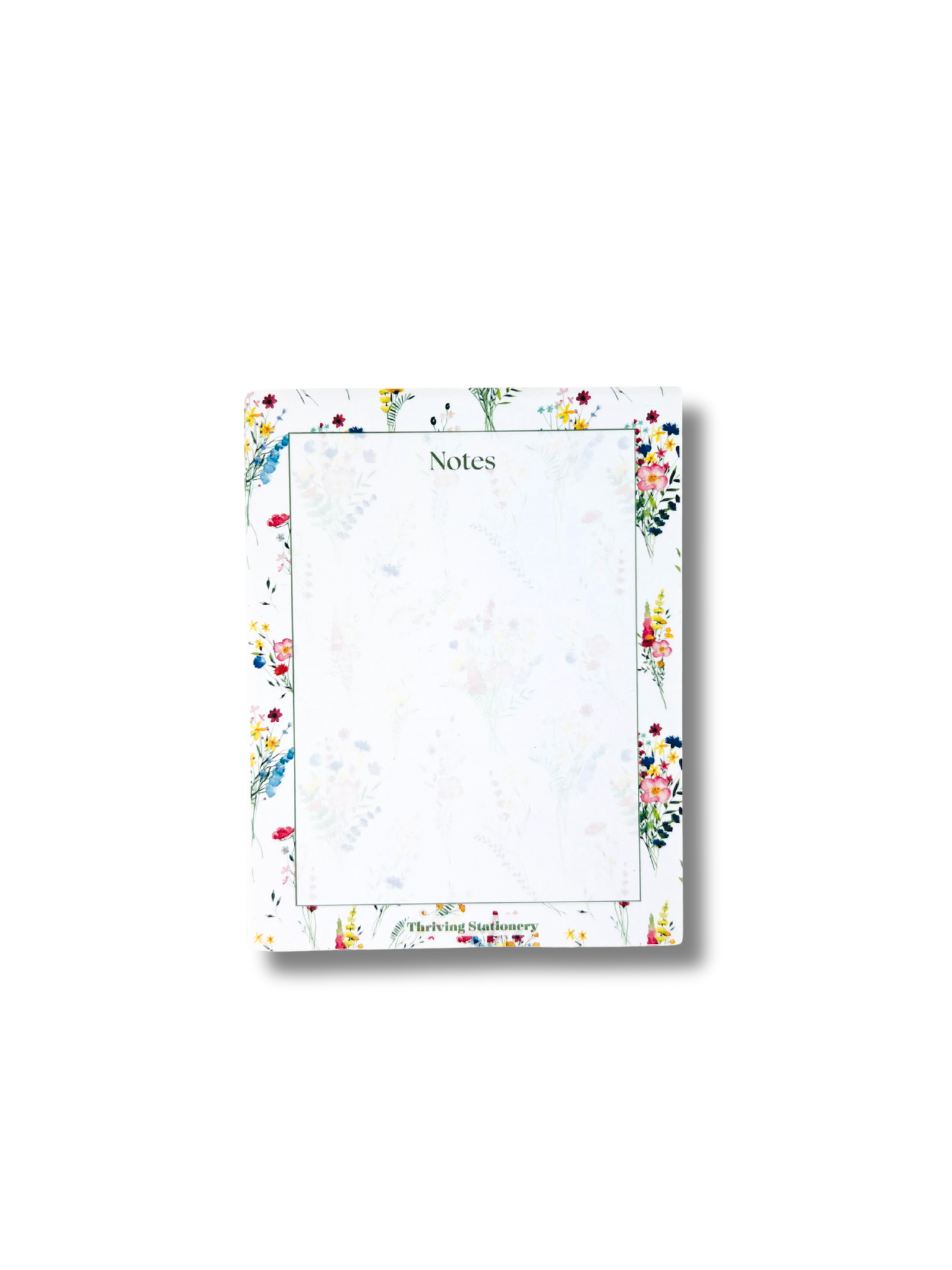 Floral Field Personalized Notepad with soft floral border and “Notes” header