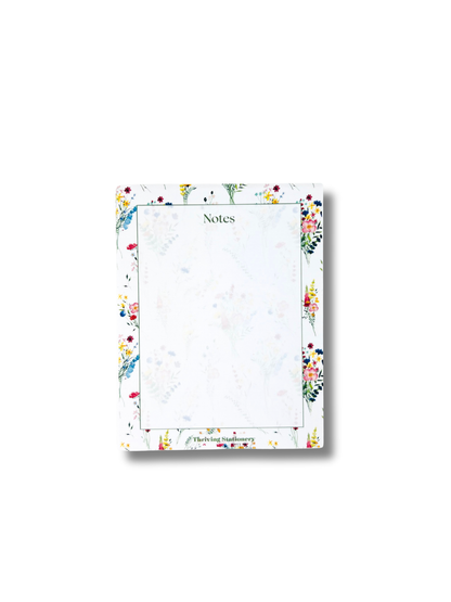 Floral Field Personalized Notepad with soft floral border and “Notes” header