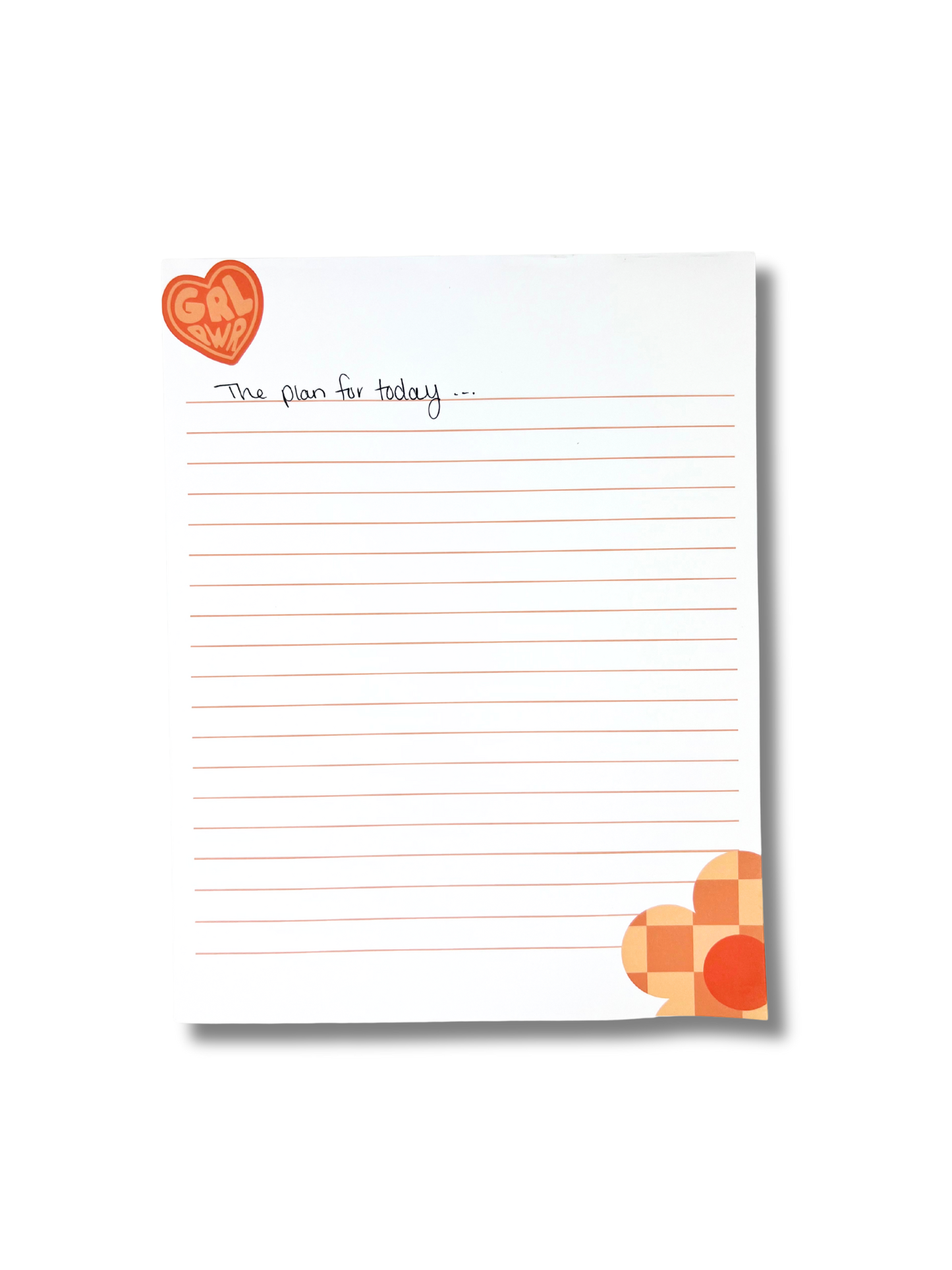 GRL PWR Letter Size Notepad with bold lettering and lined writing layout