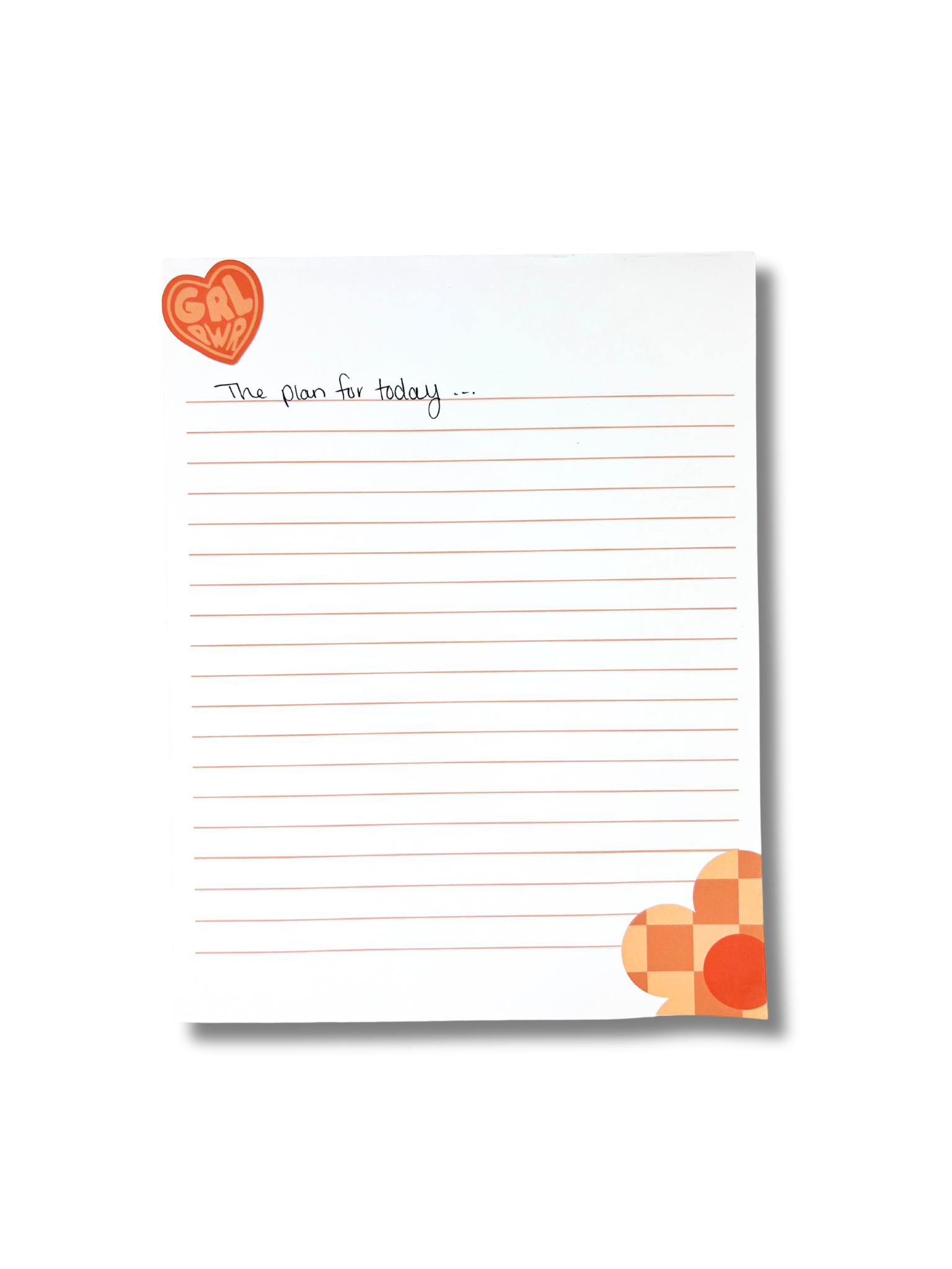 GRL PWR Letter Size Notepad with bold lettering and lined writing layout