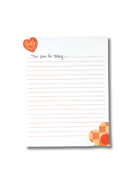 GRL PWR Letter Size Notepad with bold lettering and lined writing layout
