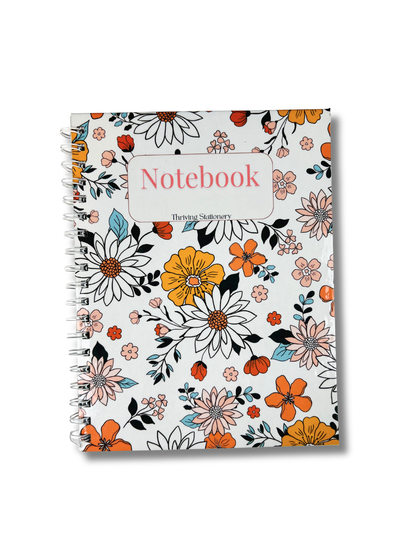 Hardcover Floral Lined Notebook with colorful flower design and lined pages