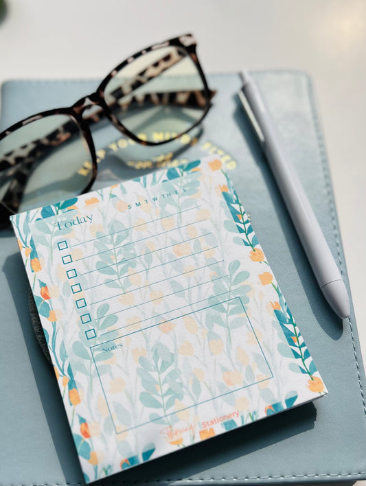 Blue Gardens Mini Daily Planner Notepad