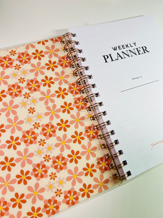 A5 Weekly Planner Undated – Golden Hour Garden Floral 12-Month