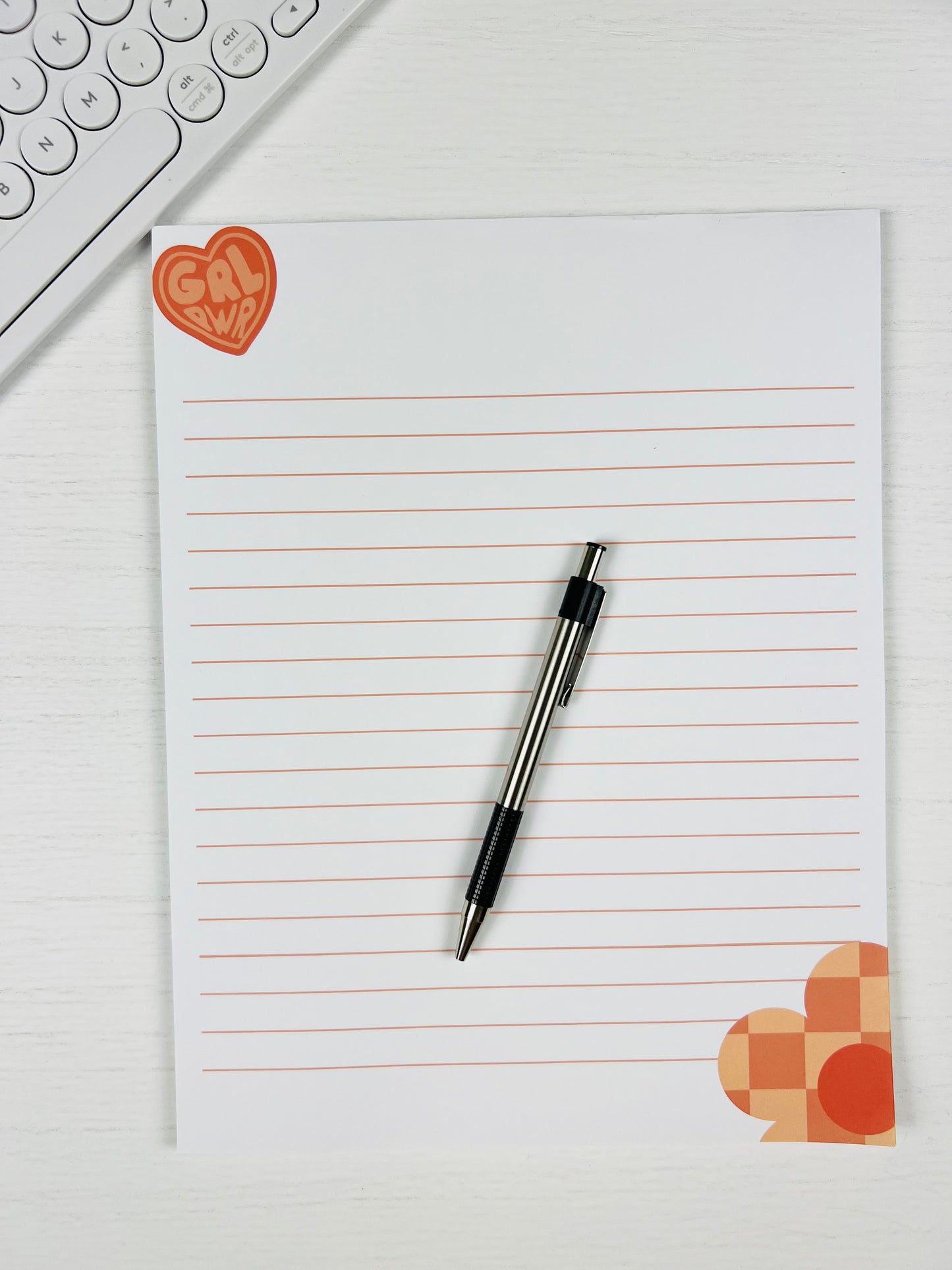 GRL PWR Letter Size Notepad with bold lettering and lined writing layout