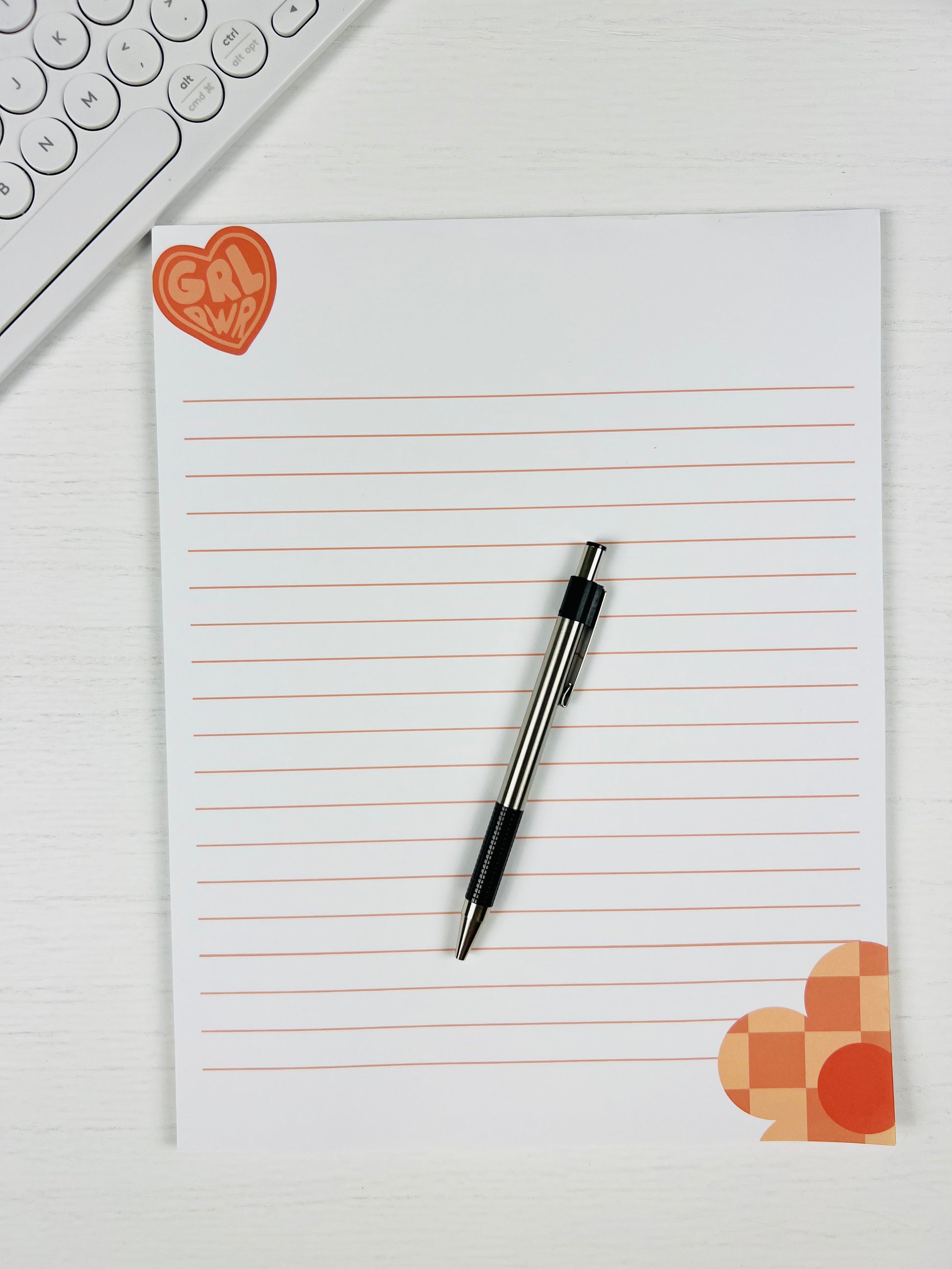 GRL PWR Letter Size Notepad with bold lettering and lined writing layout