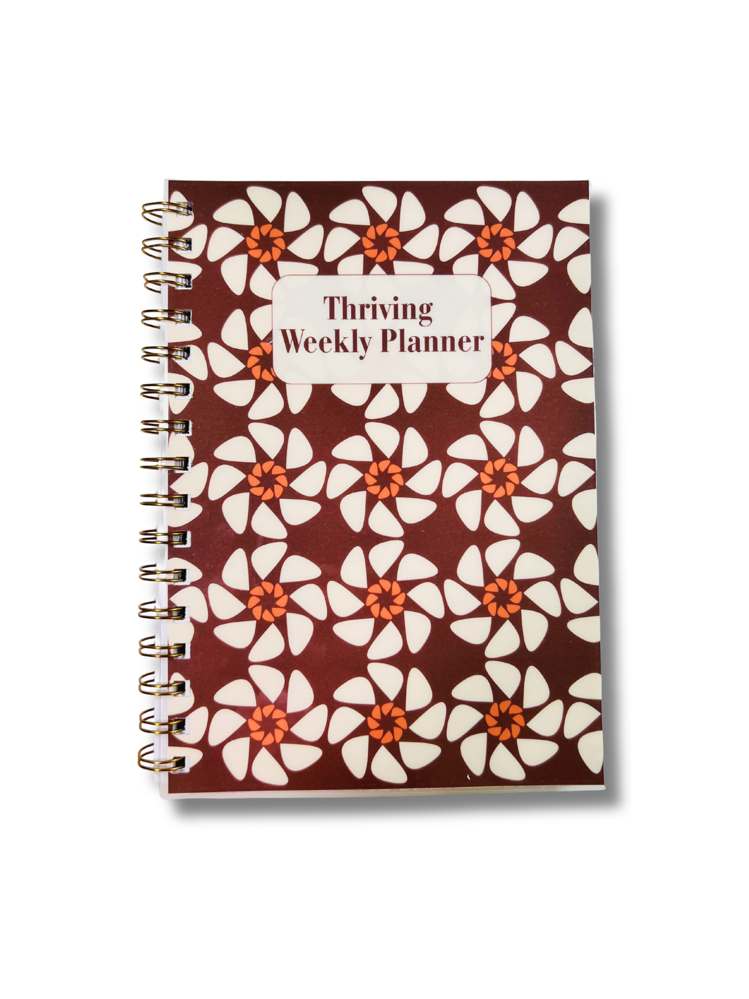 Weekly planner with floral pattern on a white background