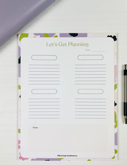 Daily Planner with minimal daily layout and soft purple design