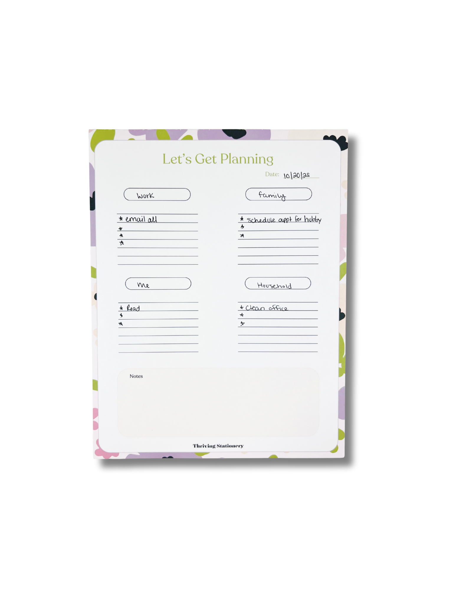 Daily Planner with minimal daily layout and soft purple design on a white background