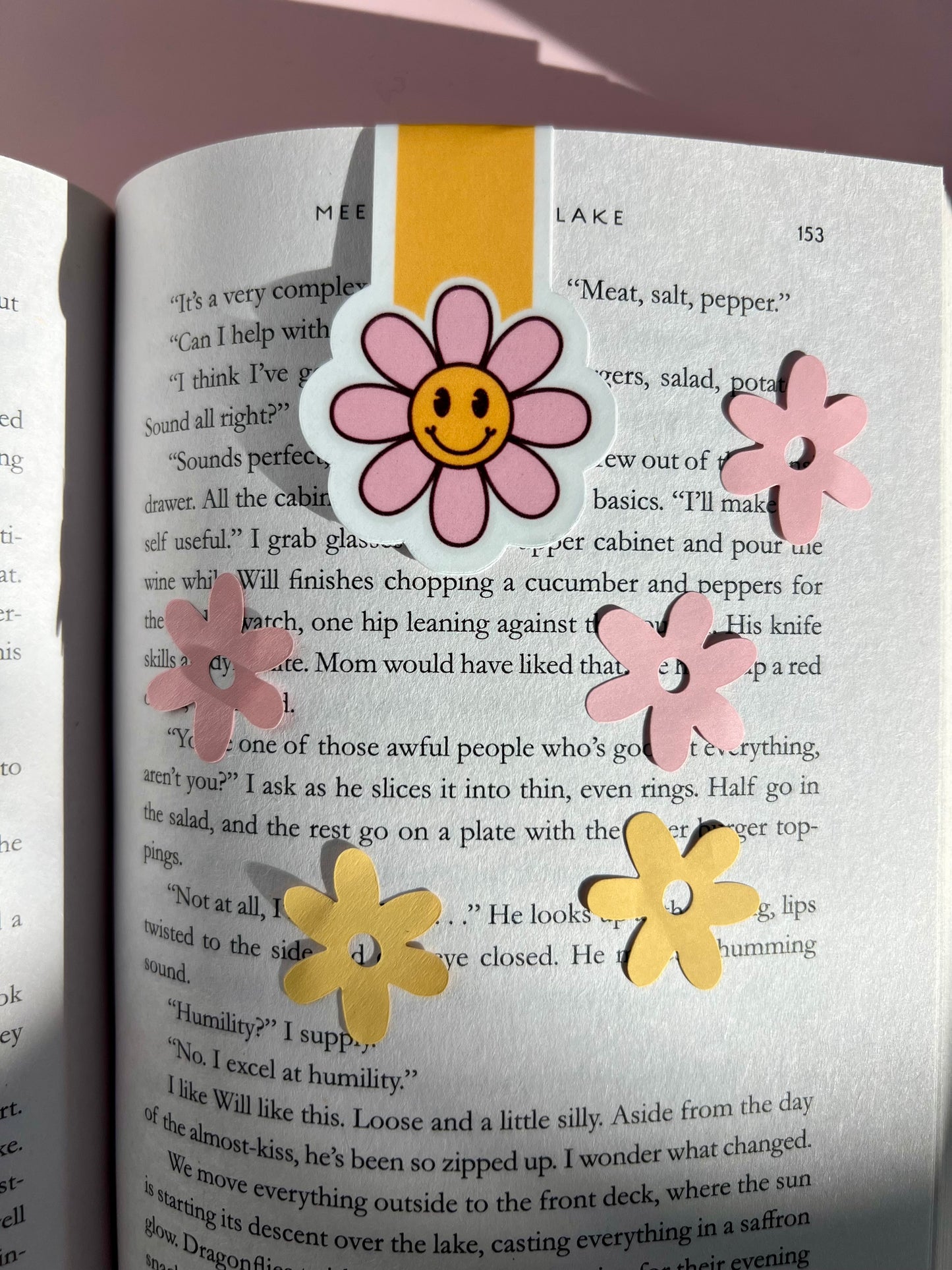 Sunflower Magnetic Bookmark with yellow floral design