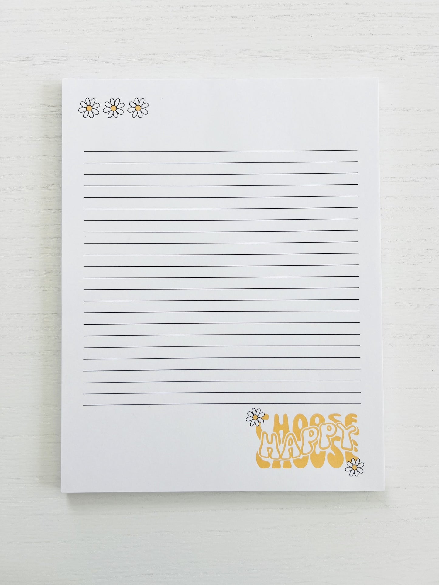 Choose Happy Large Lined Notepad