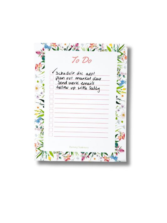 Tackle your day beautifully with the Floral To-Do List Notepad — a soft floral design made for daily tasks, checklists, and organized planning.