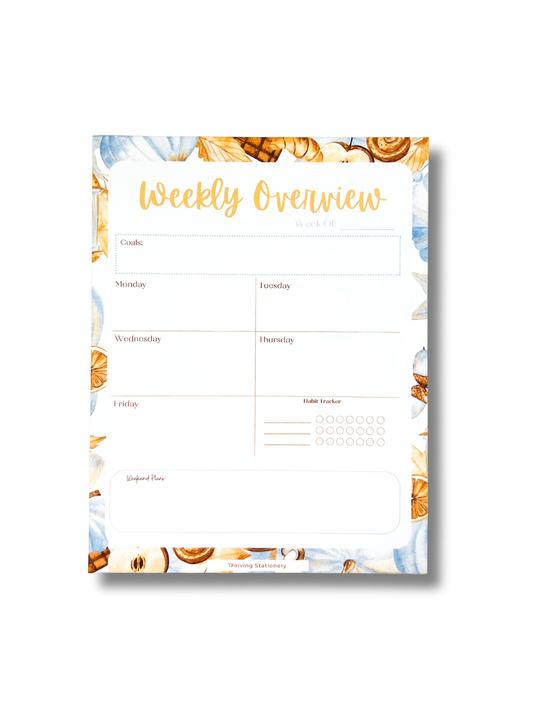 Warm & Cozy Weekly Planner Notepad with a cozy design and weekly layout